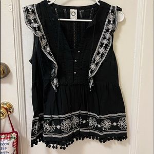 Black and white Anthropologie top